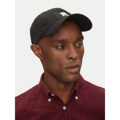Czapka z daszkiem Tommy Hilfiger. Czarne czapki z daszkiem Tommy Hilfiger, bez wzorów. Za 129.99 zł.