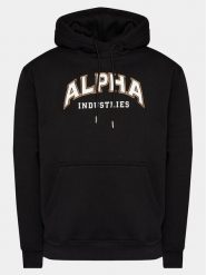 Alpha Industries Bluza College 146331 Czarny Regular Fit. Czarne bluzy Alpha Industries, m, bez wzorów, z bawełny, bez kaptura. Za 289.99 zł.
