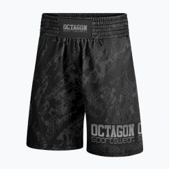 Spodenki bokserskie męskie Octagon Geo Grunge. Czarne szorty OCTAGON, l, bez wzorów, sportowe. Za 159.99 zł.