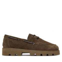 Półbuty JOOP!. Brązowe eleganckie półbuty JOOP!, bez wzorów, bez obcasa, bez zapięcia. Za 629.99 zł.