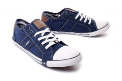 MUSTANG 4058310-841 jeans, tenisówki męskie. Niebieskie trampki Mustang, m, bez wzorów, bez zapięcia. Za 209.90 zł.
