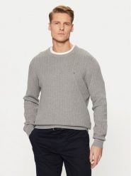 Tommy Hilfiger Sweter MW0MW37400 Szary Slim Fit. Szare swetry rozpinane Tommy Hilfiger, m, bez wzorów, z bawełny, bez kołnierzyka, bez ramiączek. Za 339.99 zł.