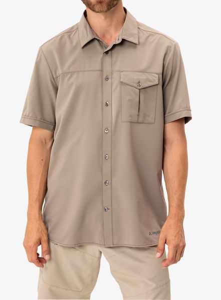 Koszula turystyczna męska Vaude Rosemoor Shirt II. Brązowe koszule Vaude, m, bez wzorów, z poliesteru, bez kołnierzyka, bez ramiączek. Za 235.39 zł.