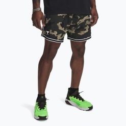 Spodenki męskie Under Armour Project Rock Mesh. Zielone szorty Under Armour, m, bez wzorów, z meshu, rockowe. Za 239.99 zł.