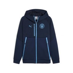 Rozpinana bluza Manchester City 2025/26. Niebieskie bluzy Puma, bez wzorów, bez kaptura. Za 369.50 zł.
