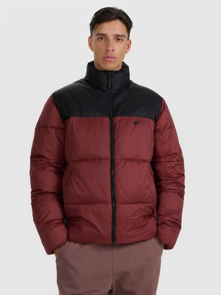 4F Kurtka puchowa z wypełnieniem syntetycznym męska - czerwona XL. Czerwone kurtki 4F, na zimę, m, bez wzorów, z materiału, bez kaptura. W wyprzedaży za 239.99 zł.