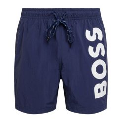 Szorty kąpielowe męskie Hugo Boss Octopus. Niebieskie kąpielówki HUGO BOSS, m, bez wzorów, sportowe. Za 129.99 zł.