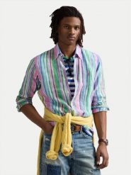 Polo Ralph Lauren Koszula 710968973001 Kolorowy Custom Fit. Koszule Polo Ralph Lauren, m, bez wzorów, ze lnu, bez kołnierzyka, bez ramiączek. Za 749.99 zł.