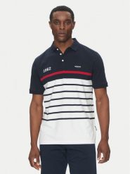 Hechter Paris Polo 74005 151927 Granatowy Regular Fit. Niebieskie koszulki polo Hechter Paris, m, bez wzorów, z bawełny, bez kołnierzyka, bez ramiączek. Za 199.99 zł.