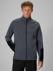 4F Bluza dresowa regular bez kaptura męska - szara XL. Szare bluzy bez kaptura 4F, m, bez wzorów, z bawełny, bez kaptura. Za 199.99 zł.