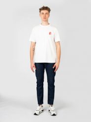 Diesel T-shirt "T-Just" | A12964-0KKAJ | Mężczyzna | Biały. Białe t-shirty Diesel, m, bez wzorów, z bawełny, bez kołnierzyka, bez ramiączek. W wyprzedaży za 179.00 zł.