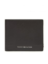 Tommy Hilfiger Duży Portfel Męski Th Foundation Mini Cc Wallet AM0AM13507 Czarny. Czarne portfele Tommy Hilfiger, bez wzorów, ze skóry. Za 259.99 zł.