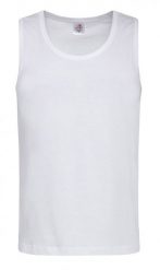 Biały Bawełniany T-Shirt (TANK TOP) Męski Bez Nadruku -STEDMAN- Koszulka, Bez Rękawów, Bezrękawnik. Białe bezrękawniki Stedman, m, bez wzorów, z bawełny, bez kołnierzyka, bez ramiączek. Za 49.00 zł.