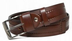 Pasek męski Rovicky [D] PRS-06-BGE brązowy. Brązowe paski ROVICKY, bez wzorów, ze skóry, klasyczne. Za 50.00 zł.