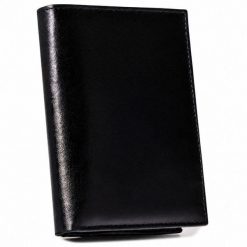 Duży, skórzany portfel męski w czarnym kolorze. Czarne portfele Inny, bez wzorów, ze skóry. Za 75.99 zł.