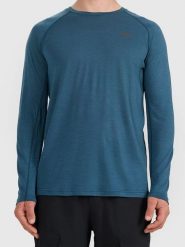 4F Wełniana koszulka funkcyjna w kolorze niebieskim rozmiar: S. Niebieskie t-shirty sportowe 4F, bez wzorów, z wełny, bez ramiączek, outdoorowe. Za 149.31 zł.