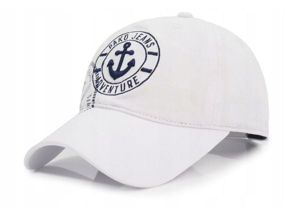 Bawełniana Czapka z Daszkiem (Bejsbolówka) - Pako Jeans - Biała z Logo. Białe czapki z daszkiem Pako Jeans, bez wzorów, z bawełny. Za 55.00 zł.