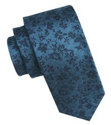 Elegancki i Modny Męski Krawat - Angelo di Monti - Ciemnoniebieski, Wzór Kwiecisty. Niebieskie krawaty i muchy Angelo di Monti, bez wzorów, z tkaniny. Za 45.00 zł.