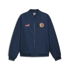 Męska kurtka bomber Manchester City NG PUMA Marine Blue. Niebieskie kurtki Puma, m, bez wzorów, bez kaptura. W wyprzedaży za 319.00 zł.