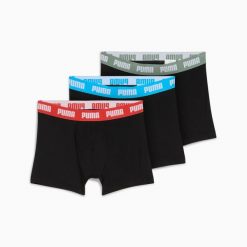 Bokserki męskie Puma EVERYDAY 3-PACK czarne 93832712 r S. Czarne bokserki Puma, m, bez wzorów, z bawełny. Za 145.97 zł.