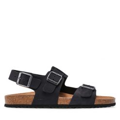 Sandały Geox. Czarne sandały Geox, bez zapięcia. Za 249.99 zł.