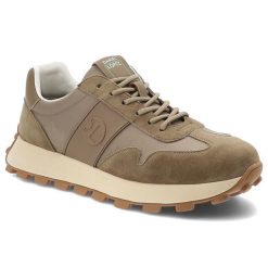 Sneakersy męskie Daniel Lopez, skóra naturalna zamszowe wstawki sznurowany fason gruba amortyzująca podeszwa okrągły nosek sportowy design, beżowe, T. Brązowe buty sportowe casual Daniel Lopez, bez wzorów, z materiału, z okrągłym noskiem, bez zapięcia. Za 359.00 zł.