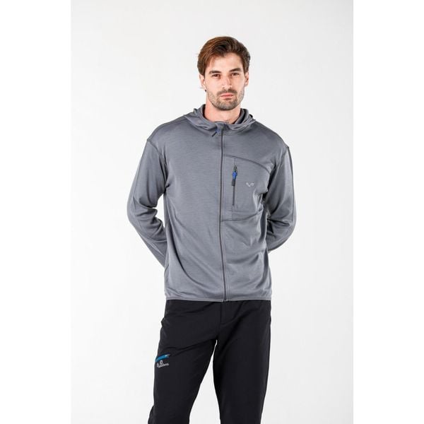 Męska Bluza z Kapturem z 100% Wełny Merino - Maestro/Woolona. Szare bluzy WOOLONA, l, bez wzorów, z wełny, z kapturem. W wyprzedaży za 540.00 zł.