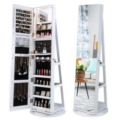 Szafka na biżuterię z lustrem i oświetleniem LED 3w1 Biała. Perfumy męskie Costway. Za 528.00 zł.