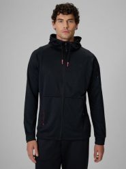 4F Bluza treningowa regular z kapturem męska - czarna XXL. Czarne bluzy 4F, m, bez wzorów, z kapturem. Za 249.99 zł.
