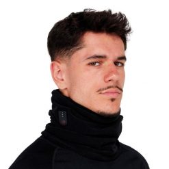 Ogrzewany polarowy komin na szyję z akumulatorem. Czarne szaliki G-HEAT, bez wzorów, z materiału. Za 264.64 zł.