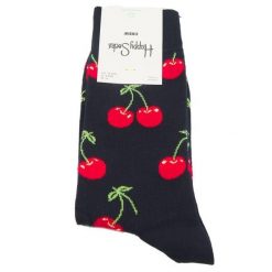 Skarpety Happy Socks Model Cherry Kolor Niebieski. Niebieskie skarpety Happy Socks, bez wzorów, z tkaniny. Za 56.65 zł.