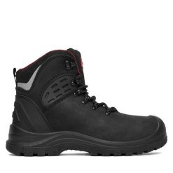 Trzewiki Hunter. Czarne botki sznurowane Hunter, bez wzorów, bez obcasa, bez zapięcia. Za 349.99 zł.