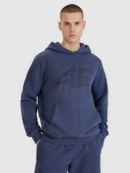 4F Bluza dresowa nierozpinana z kapturem męska - szara XXL. Szare bluzy z kapturem 4F, m, bez wzorów, z bawełny, z kapturem. W wyprzedaży za 99.99 zł.