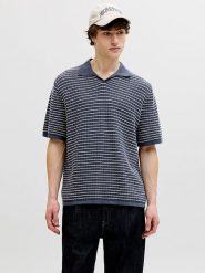 Jack & Jones Koszulka polo "Jornantucket" w kolorze granatowym rozmiar: L. Niebieskie koszulki polo Jack & Jones, l, bez wzorów, z bawełny, bez kołnierzyka, bez ramiączek. Za 69.99 zł.