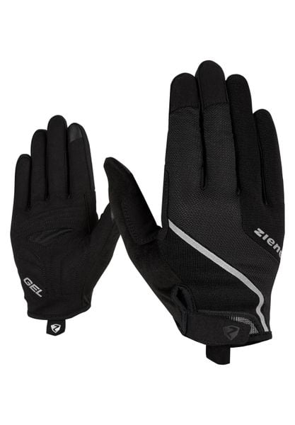 Rękawiczki rowerowe ZIENER MTB Clyo Touch Long Gel. Czarne rękawiczki Ziener, na lato, bez wzorów, z elastanu. Za 144.35 zł.
