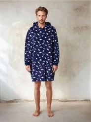 Bluza snuddie - granatowy. Niebieskie bluzy z kapturem Sinsay, m, bez wzorów, z kapturem. Za 69.99 zł.