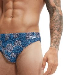 Speedo 5 Cm Escape Slip - Niebiesko-Białe - Rozmiar 38. Białe odzież kąpielowa Speedo, m, bez wzorów, eleganckie. Za 1,145.84 zł.