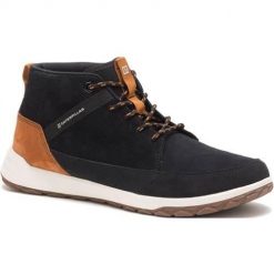 Buty do chodzenia męskie Caterpillar Quest Mid. Czarne buty sportowe casual CATerpillar, bez wzorów, z materiału, za kostkę, bez zapięcia. Za 474.00 zł.
