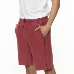 Spodnie treningowe męskie Champion 217665RS051EHR. Czerwone spodnie materiałowe Champion, na co dzień, m, bez wzorów, z dresówki, casualowe, krótkie. Za 394.00 zł.