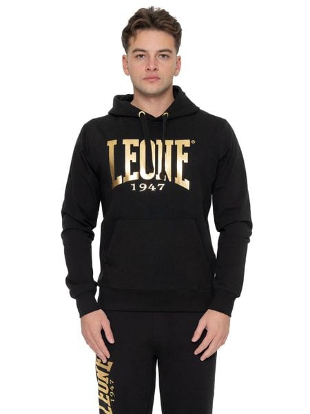 Złota bluza z kapturem męska. Czarne bluzy z kapturem LEONE 1947 APPAREL, m, bez wzorów, z kapturem. Za 353.64 zł.