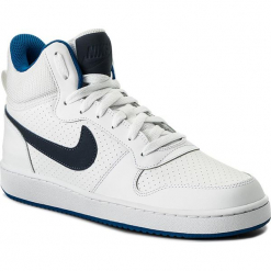 Buty NIKE - Court Borough Mid 838938 103 White/Thunder Blue/Blue Jay. Białe buty sportowe casual marki Nike, z materiału. W wyprzedaży za 239.00 zł.