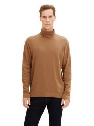 Tom Tailor Golf 1034387 Brązowy Regular Fit. Brązowe golfy Tom Tailor, m, bez wzorów, z bawełny, bez kołnierzyka, bez ramiączek. Za 139.99 zł.