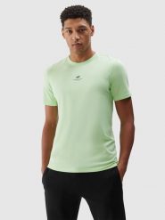 4F T-shirt regular gładki męski - jasna zieleń XXL. Zielone t-shirty 4F, m, bez wzorów, z bawełny, bez kołnierzyka, bez ramiączek. W wyprzedaży za 39.99 zł.