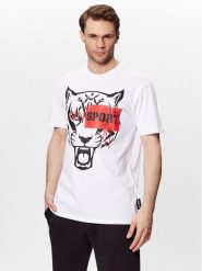 Plein Sport T-Shirt SACC MTK6029 SJY001N Biały Regular Fit. Białe t-shirty sportowe Plein Sport, bez wzorów, z bawełny, bez ramiączek. Za 479.99 zł.