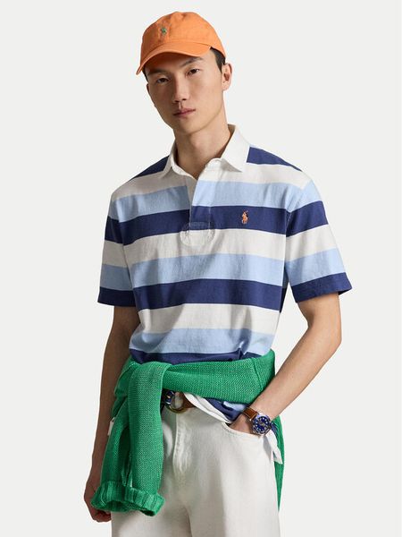 Polo Ralph Lauren Polo Ssl Rug 710977587001 Niebieski Regular Fit. Niebieskie koszulki polo Polo Ralph Lauren, m, bez wzorów, z bawełny, bez kołnierzyka, bez ramiączek. Za 819.99 zł.