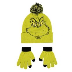 Czapka i rękawiczki Cerda The Grinch. Zielone rękawiczki Cerda, na zimę, bez wzorów, z materiału. Za 60.75 zł.