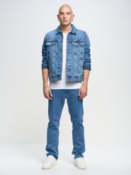 Kurtka męska jeansowa niebieska Charlie 445. Niebieskie kurtki BIG STAR, l, bez wzorów, z jeansu, bez kaptura. W wyprzedaży za 299.99 zł.