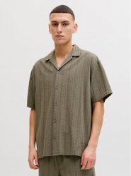 Jack & Jones Komplet koszula i szorty materiałowe Tyson 12297649 Zielony Relaxed Fit. Zielone koszule Jack & Jones, m, bez wzorów, z bawełny, bez kołnierzyka, bez ramiączek. Za 209.99 zł.