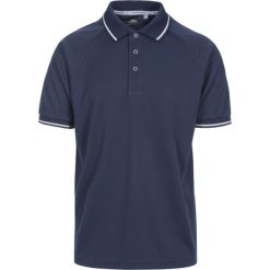 Trespass Bonington - Męska aktywna koszulka polo Tp100 Navy. Niebieskie koszulki polo Trespass, m, bez wzorów, prążkowane, bez kołnierzyka, bez ramiączek, do jazdy konnej. Za 234.99 zł.