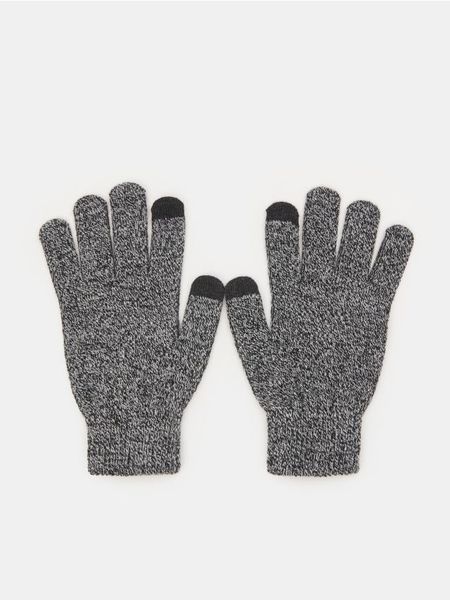Rękawiczki do smartfona - czarny. Czarne rękawiczki Sinsay, bez wzorów, z dzianiny. Za 19.99 zł.